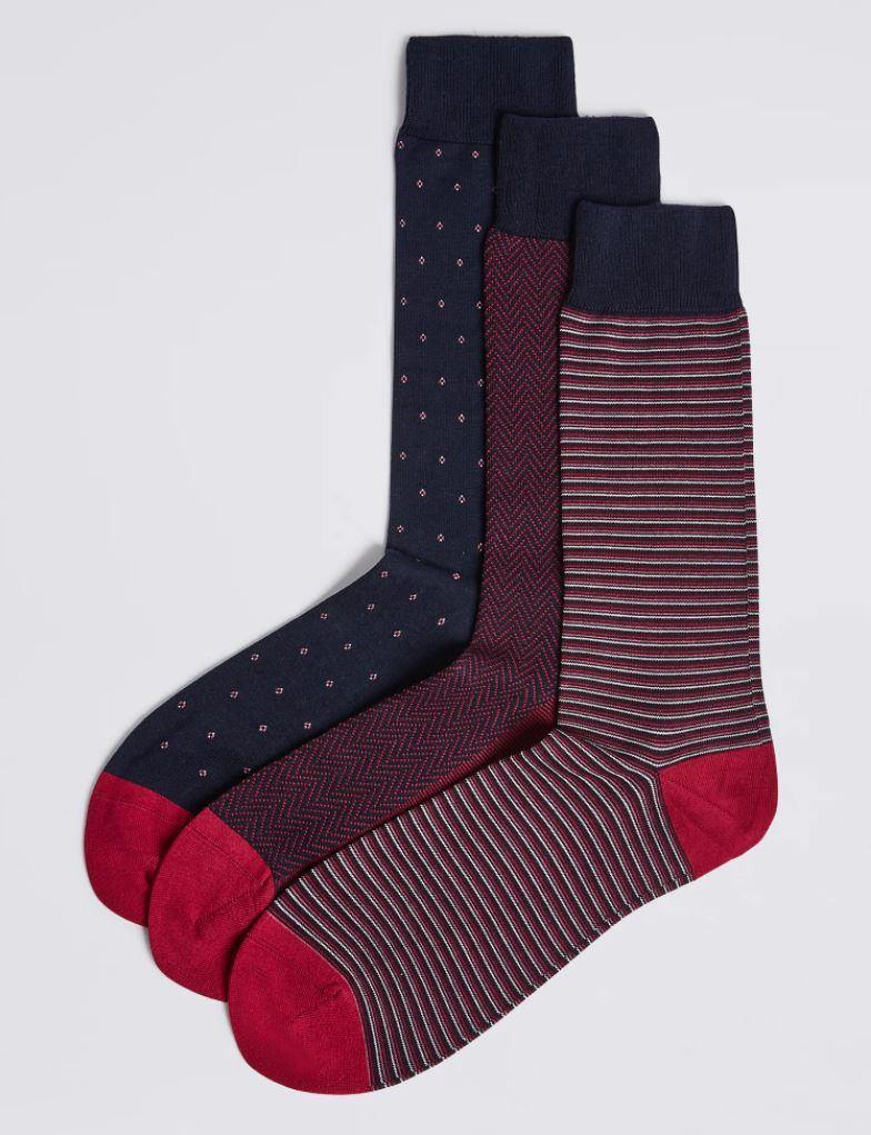 M&S Men 3 Pair Luxury Socks T10/8030