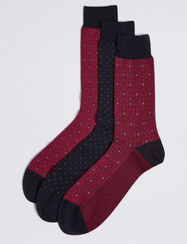 M&S Men Luxury Socks Pk 3 T10/7080