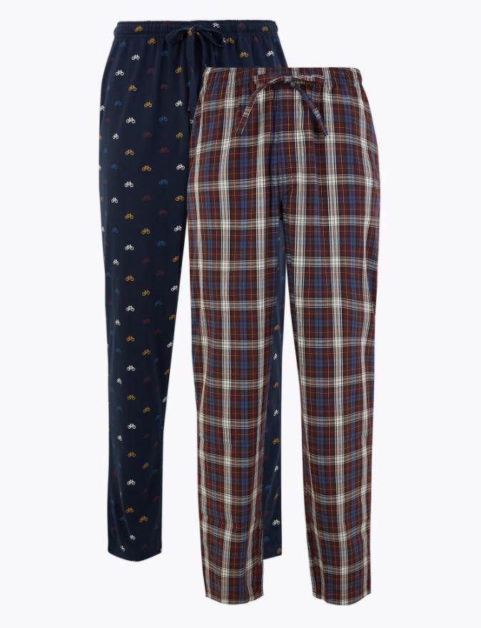 M&S Mens Wovan 2 Pack Pajama SetT07/3093