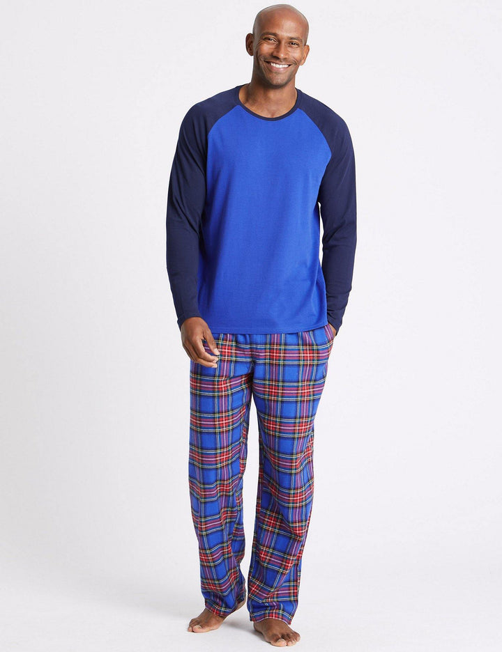 M&S Men Knitted L/S T-Shirt & Pajama Set T07/7571