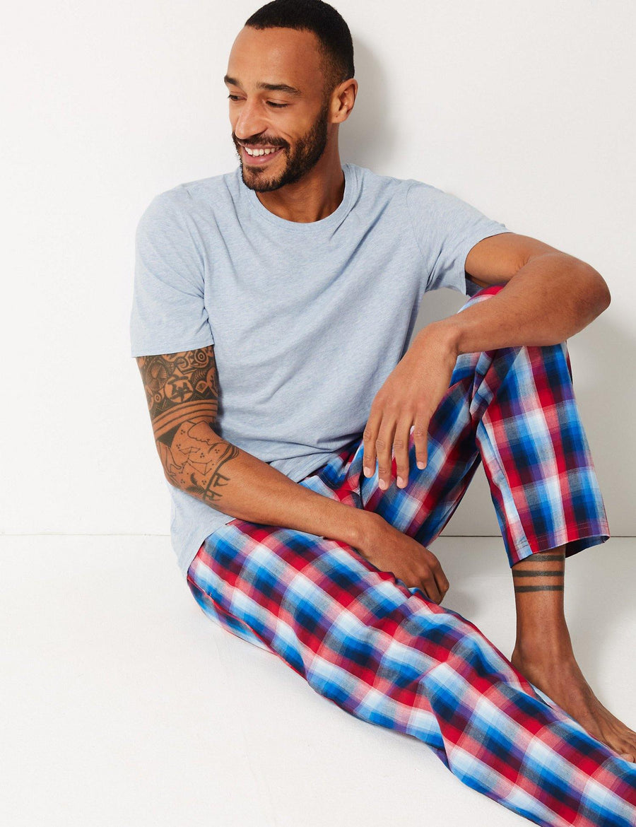 M&S Mens Knitted S/ST-Shirt & Pajama Set T07/3002