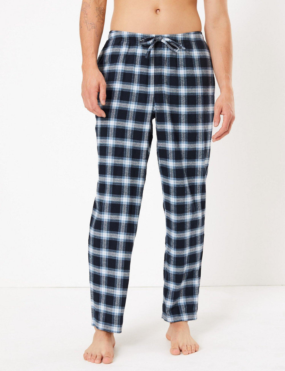 M&S Mens Wovan 2 Pack Pajama Set T07/7555