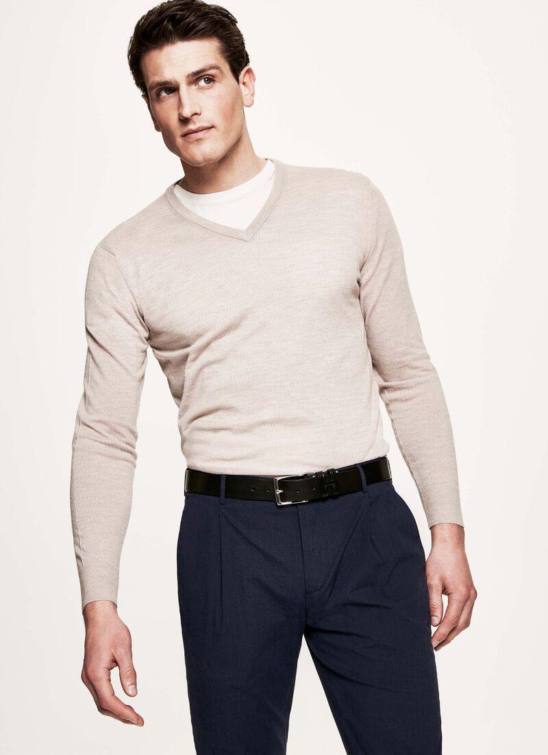 Hackett Mens Marino F/S V-Neck Jersey HM701976