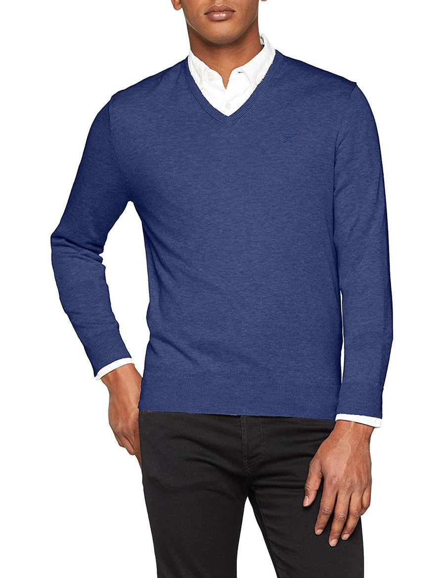 Hackett Mens Cotton F/S V-Neck Jersey HM702042