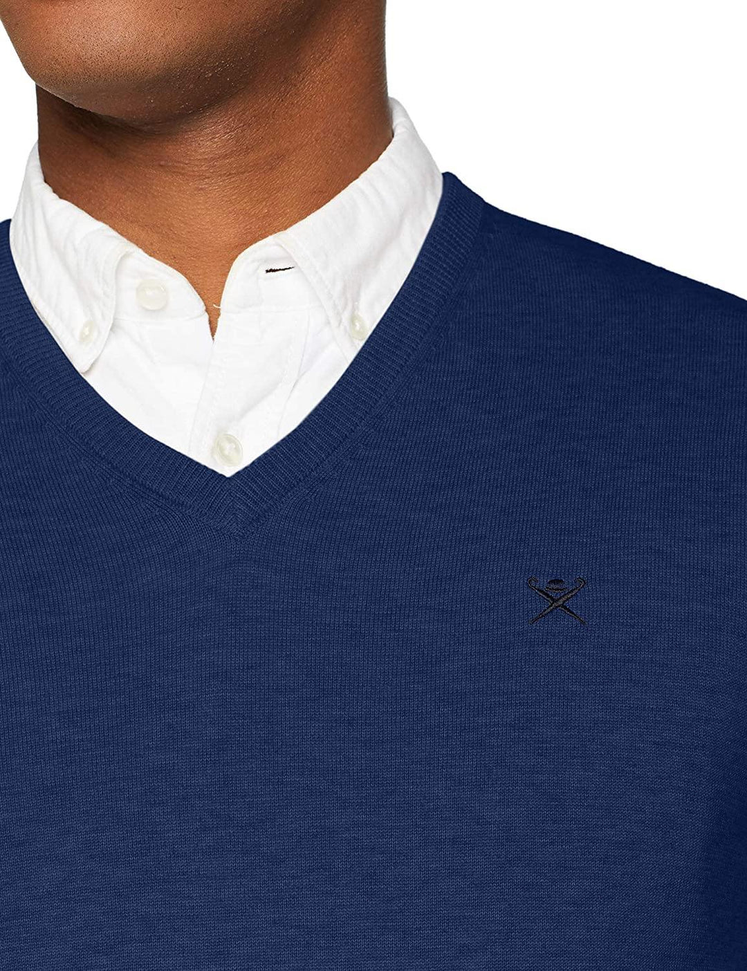 Hackett Mens Cotton F/S V-Neck Jersey HM702042