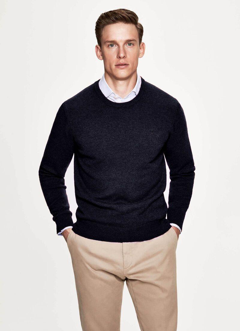 Hackett Mens Lambswool R-Neck F/S Jersey HM702462