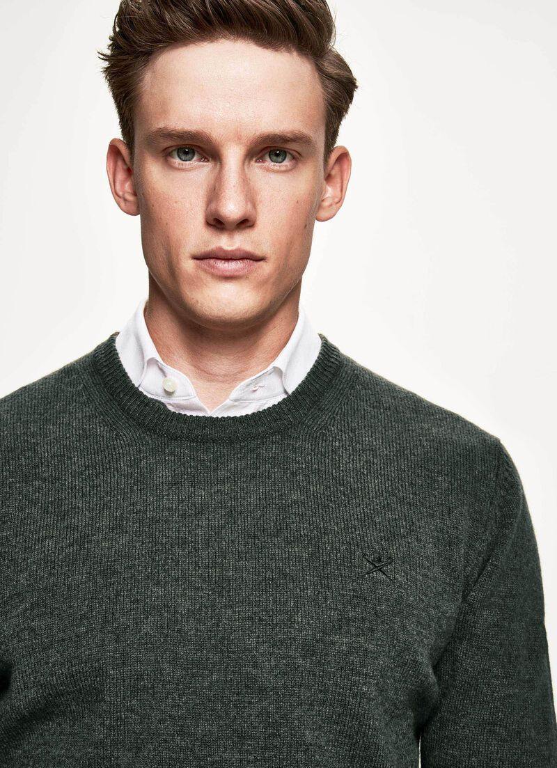 Hackett Mens Lambswool R-Neck F/S Jersey HM702462