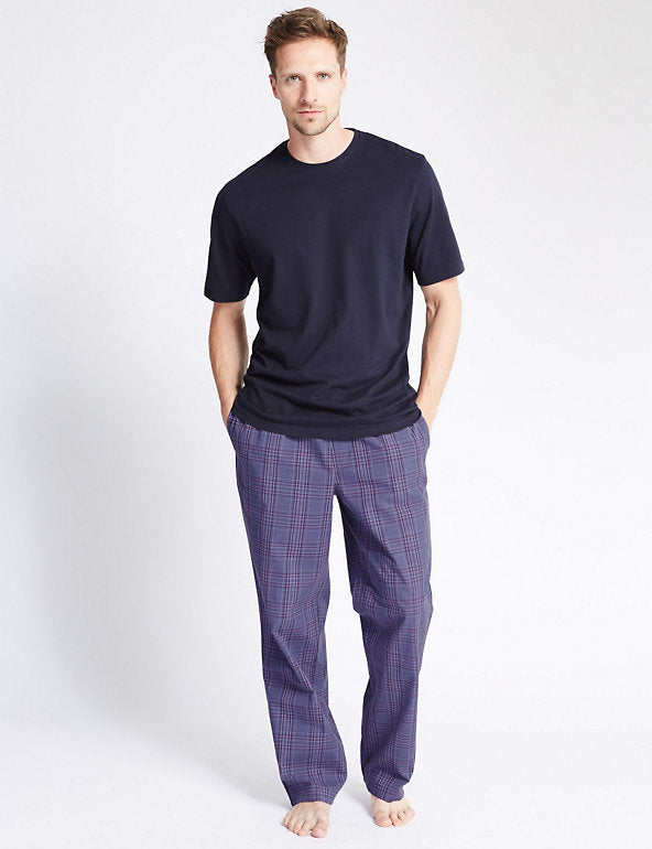 M&S Mens Knitted S/S T-Shirt & Pajama Set  T07/3051