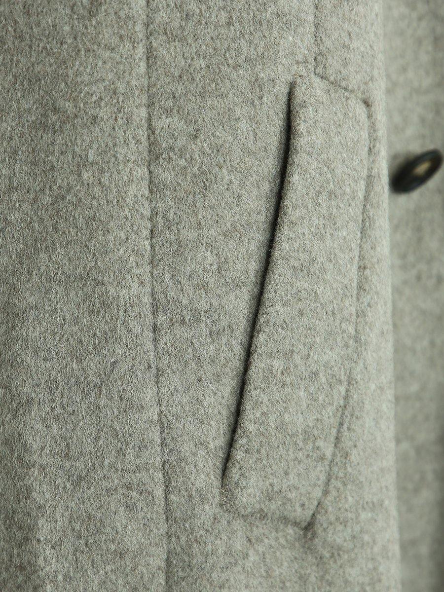 H & C Mens Long Coa 100% Wool Plain COPRU183