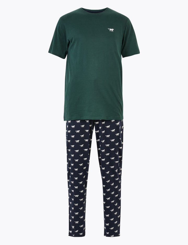 M&S Mens S/S T-Shirt Pajama Set T07/3094