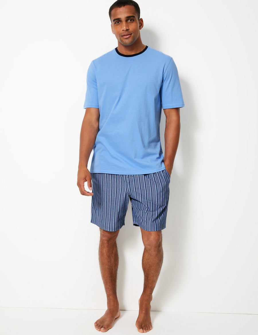 M&S Mens Knitted S/ST-Shirt & Short Set T07/2088