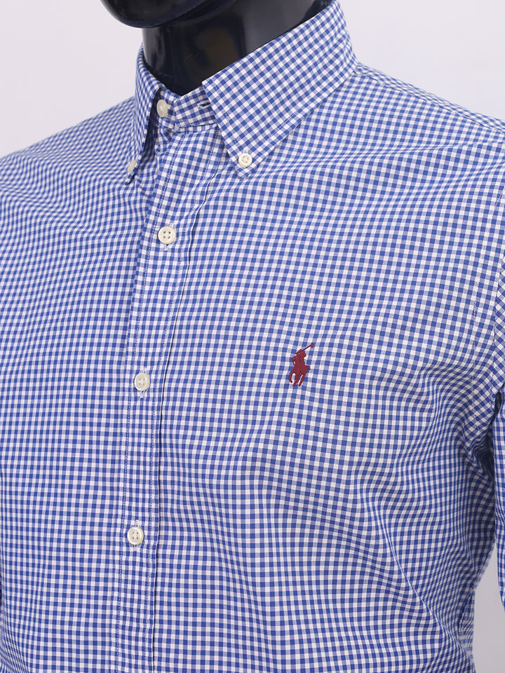 R-L Men F/S Check Casual Shirt-10424