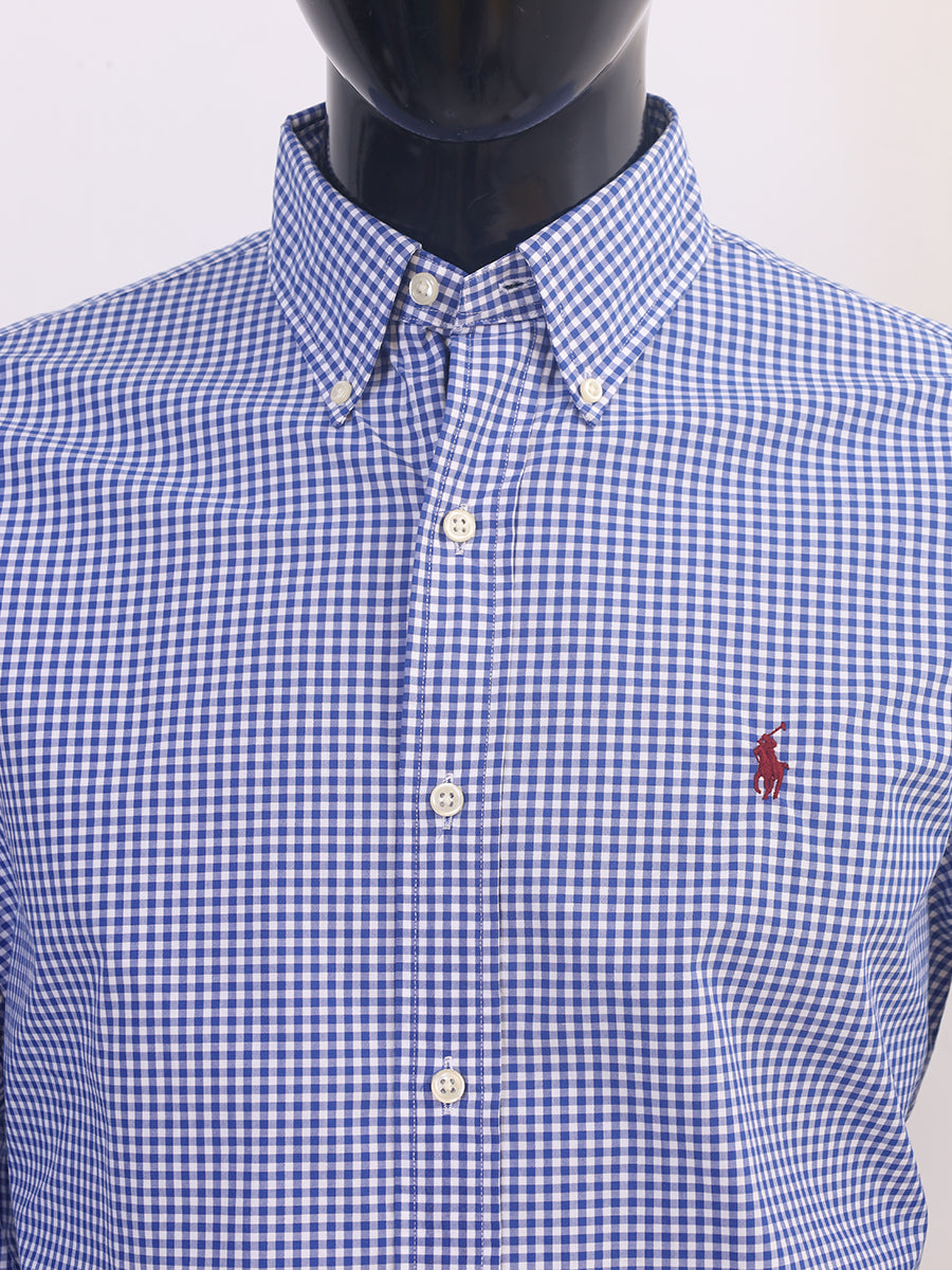 R-L Men F/S Check Casual Shirt-10424