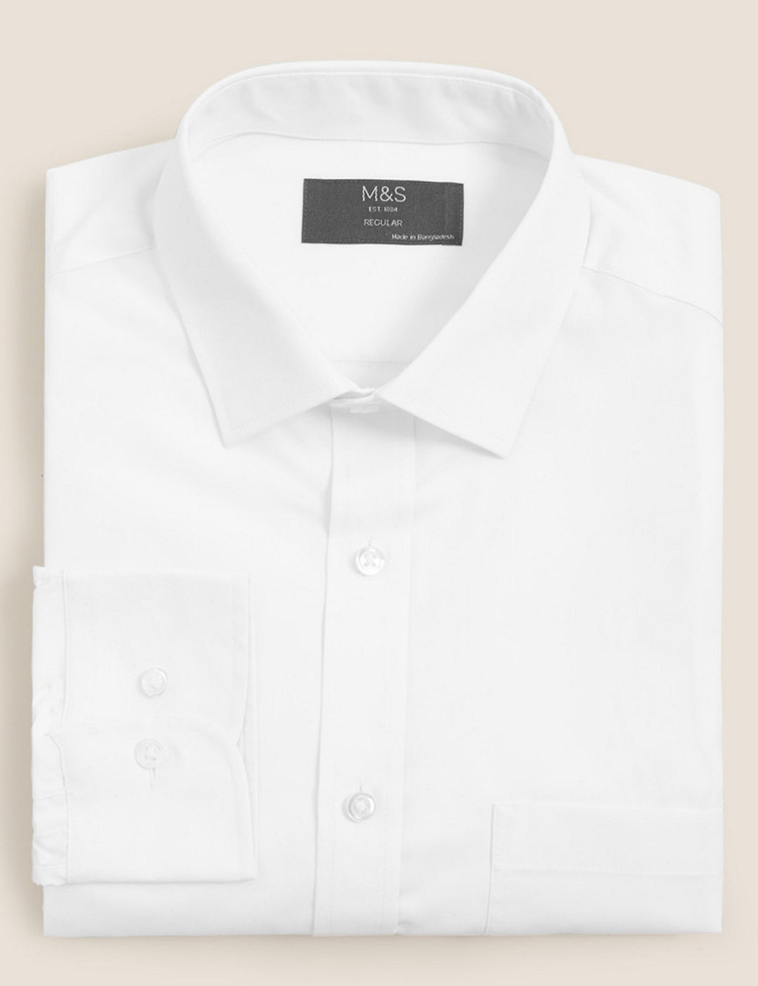 M&S Mens L/S ( 65-35% ) Plain Formal Shirt T11/2332