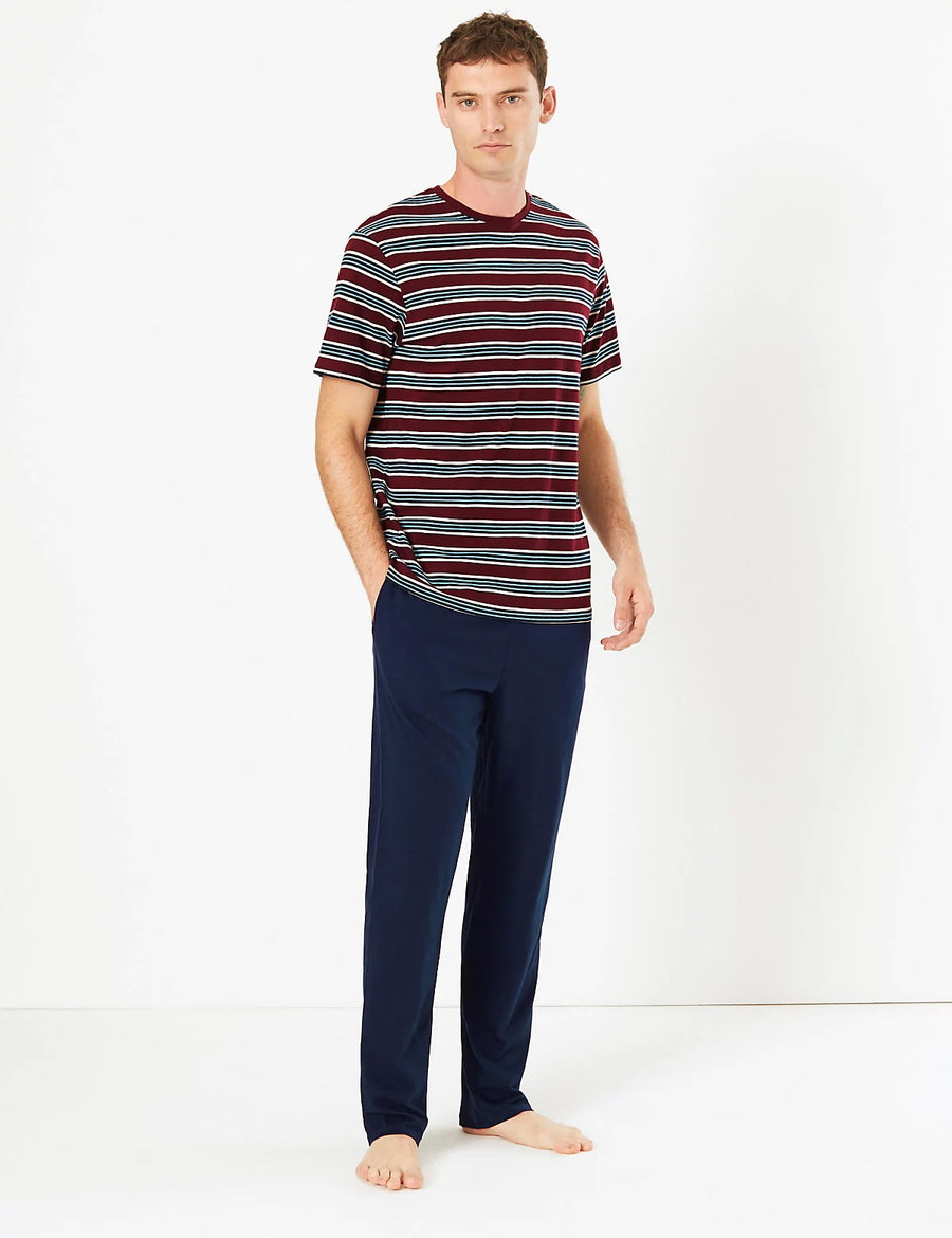 M&S Mens S/S T-Shirt Pajama Set T07/3069