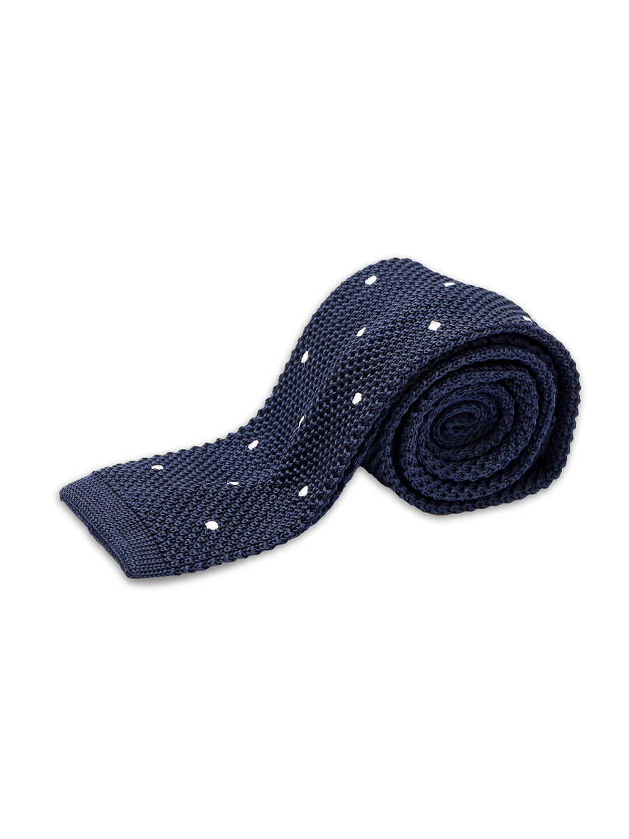 TM Lewin Mens Knitted Dotted Plain Silk Tie 48593