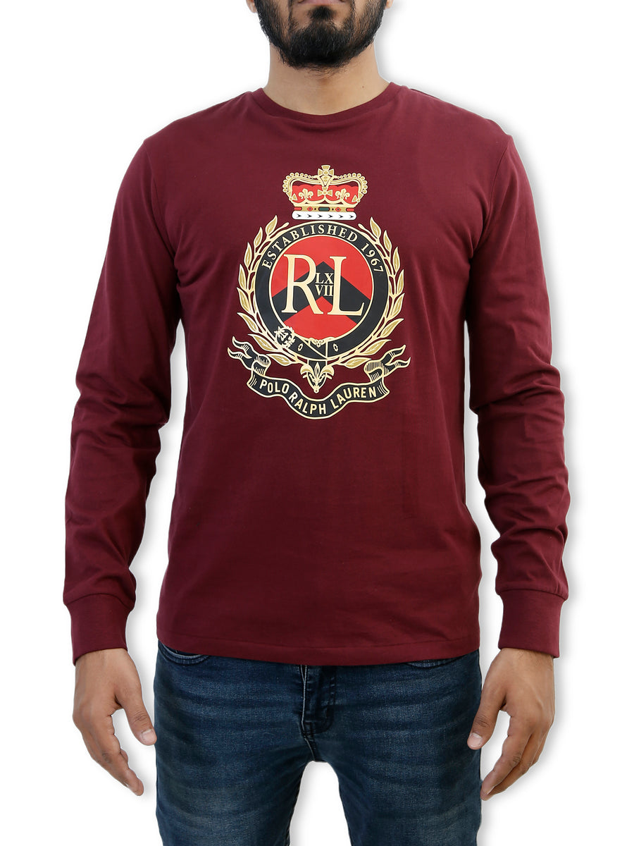 R-L Men F/S R-Neck Printed Polo Crest T-Shirt 710826710003