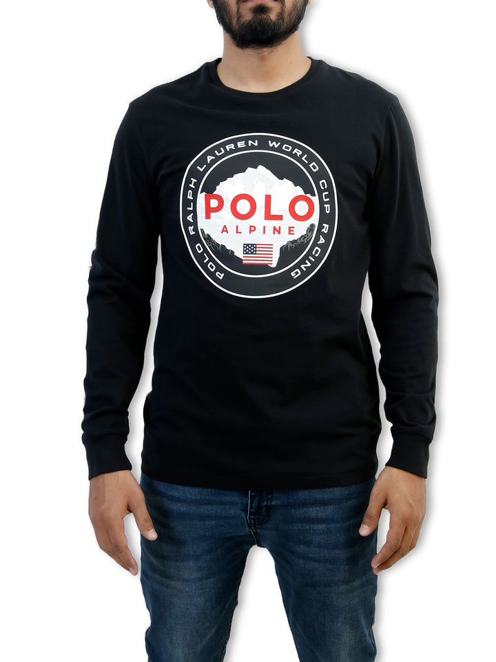 R-L Men F/S R-Neck Printed Polo Crest T-Shirt 710826711001