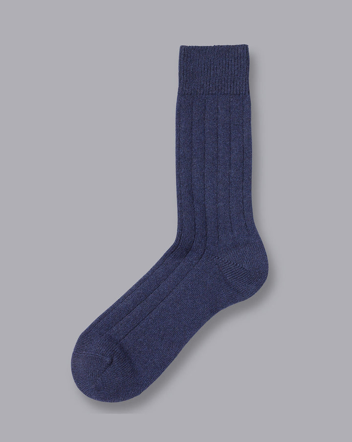 Navy Cashmere Bed Sock