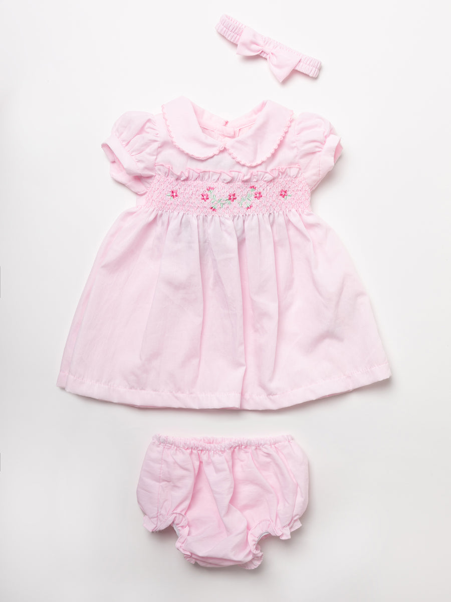 Imp Girtls Cotton Frock With Hair Band #22028A (S-22)